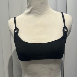Black Ribbed Bikini Top